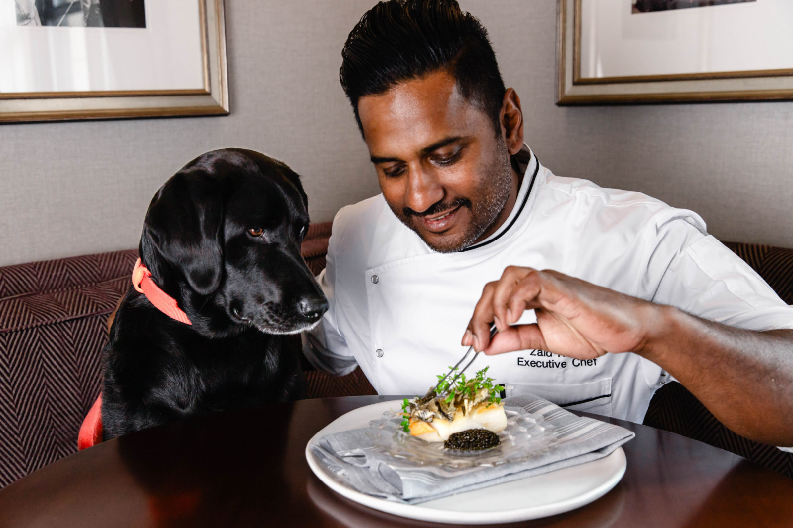 Cori at Fairmont Copely Plaza enjoys a special treat from the chef. (Photo: Fairmont Hotels and Resorts