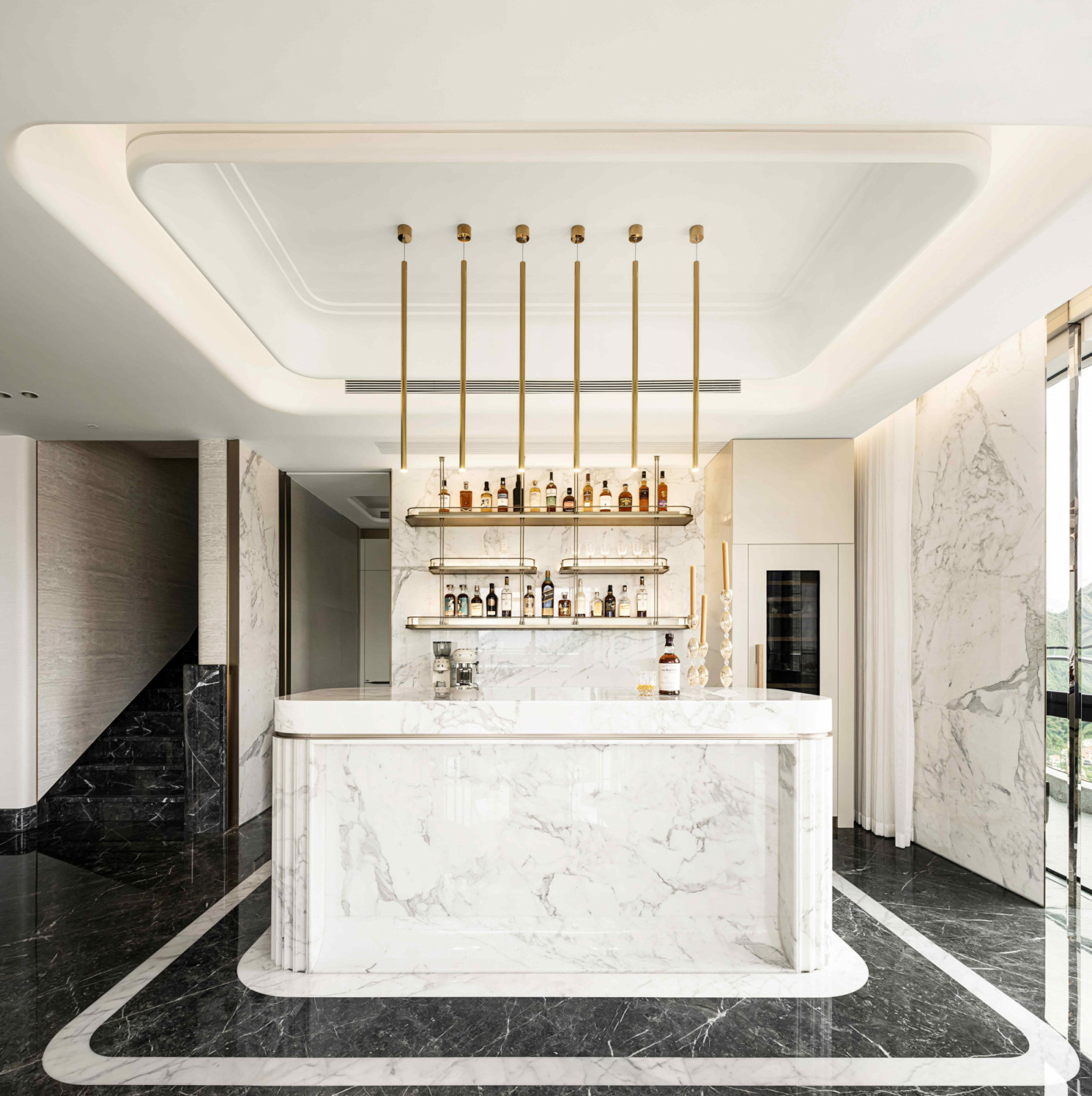 Opulent materials uplift modest modernity and provide visual comfort