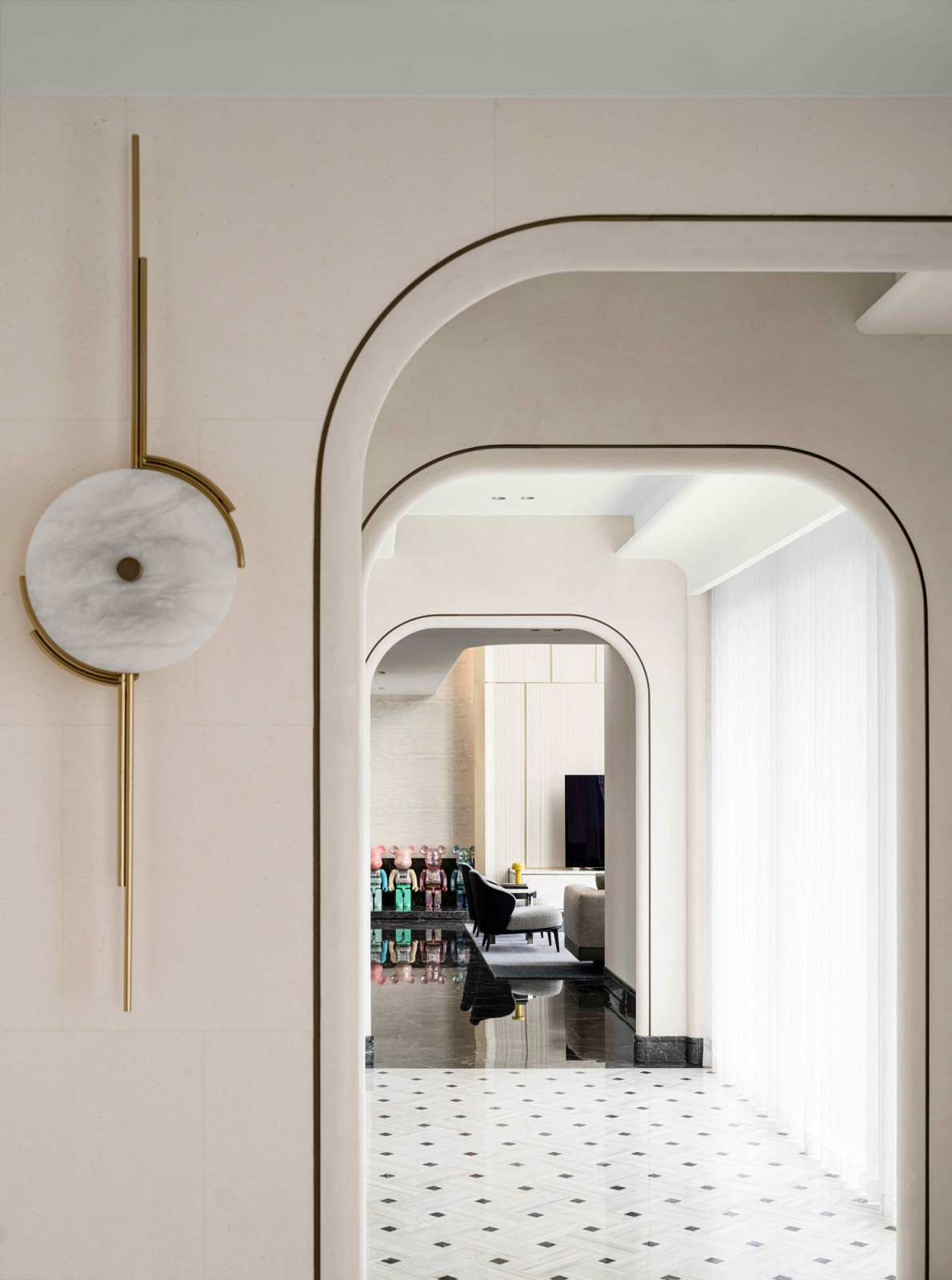 Lighting fixtures were custom made specifically to cater to their vision of a home