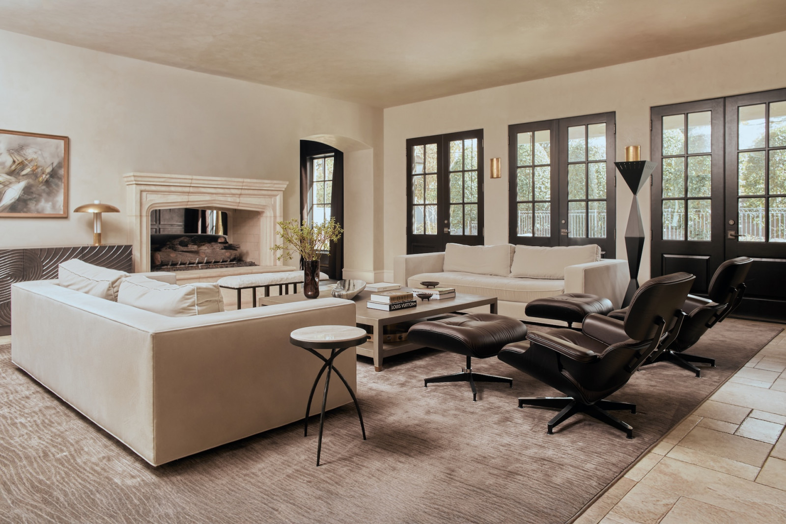 The sophisticated living room in a Bunker Hill, Texas home designed by Studio Bilal Rehman