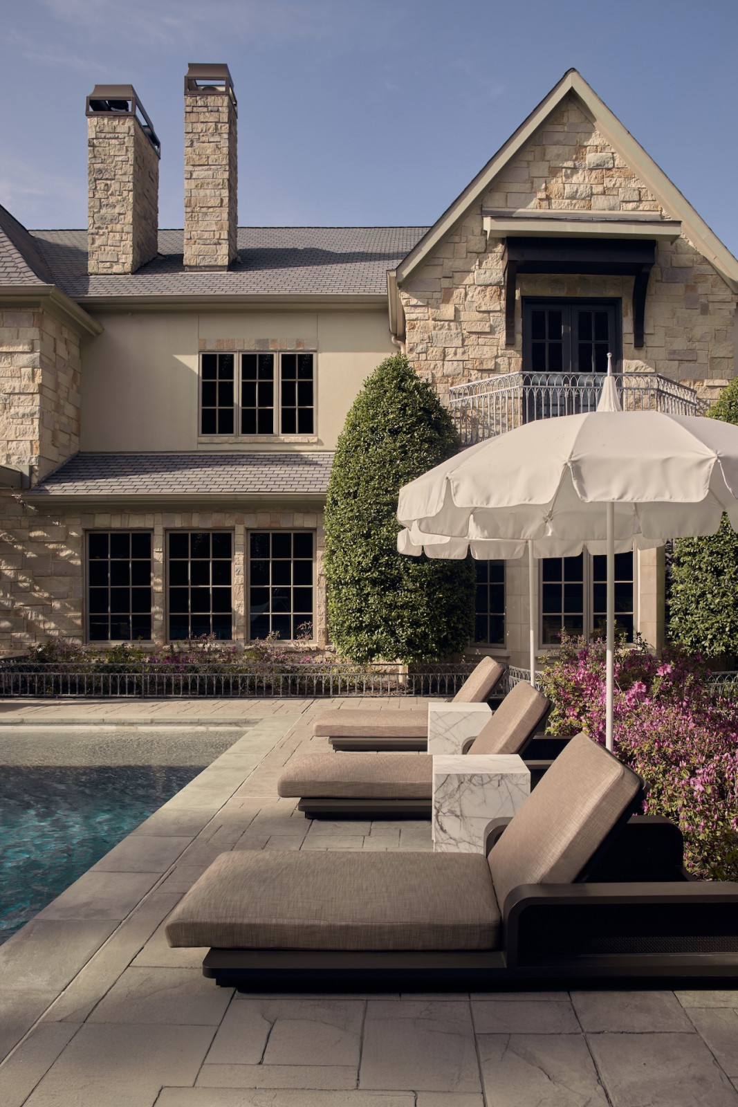The backyard of a renovated home in a Bunker Hill, Texas home designed by Studio Bilal Rehman