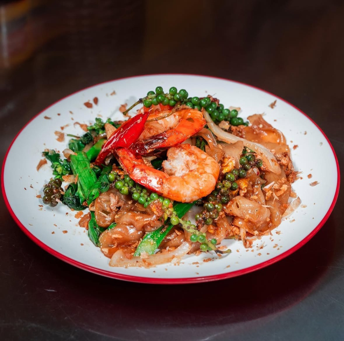 Pad thai with tiger prawns at Thai Pai Dong