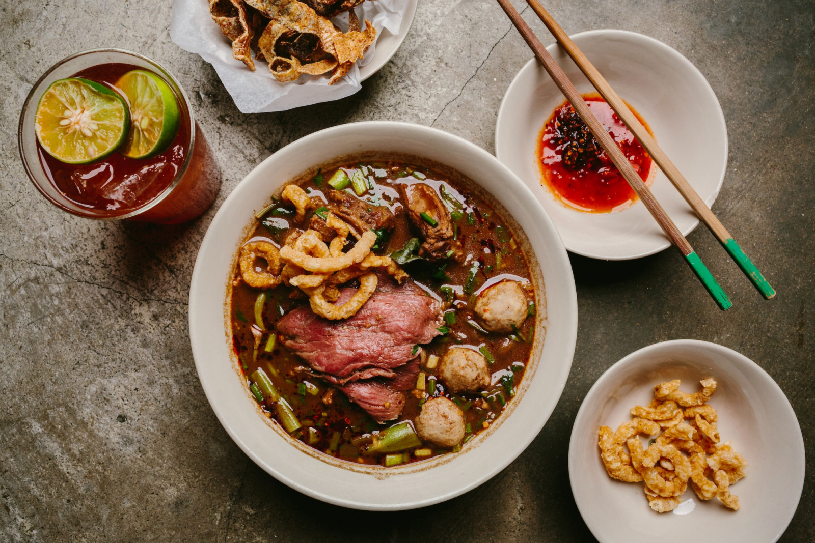Beef boat noodles at Samsen Wan Chai