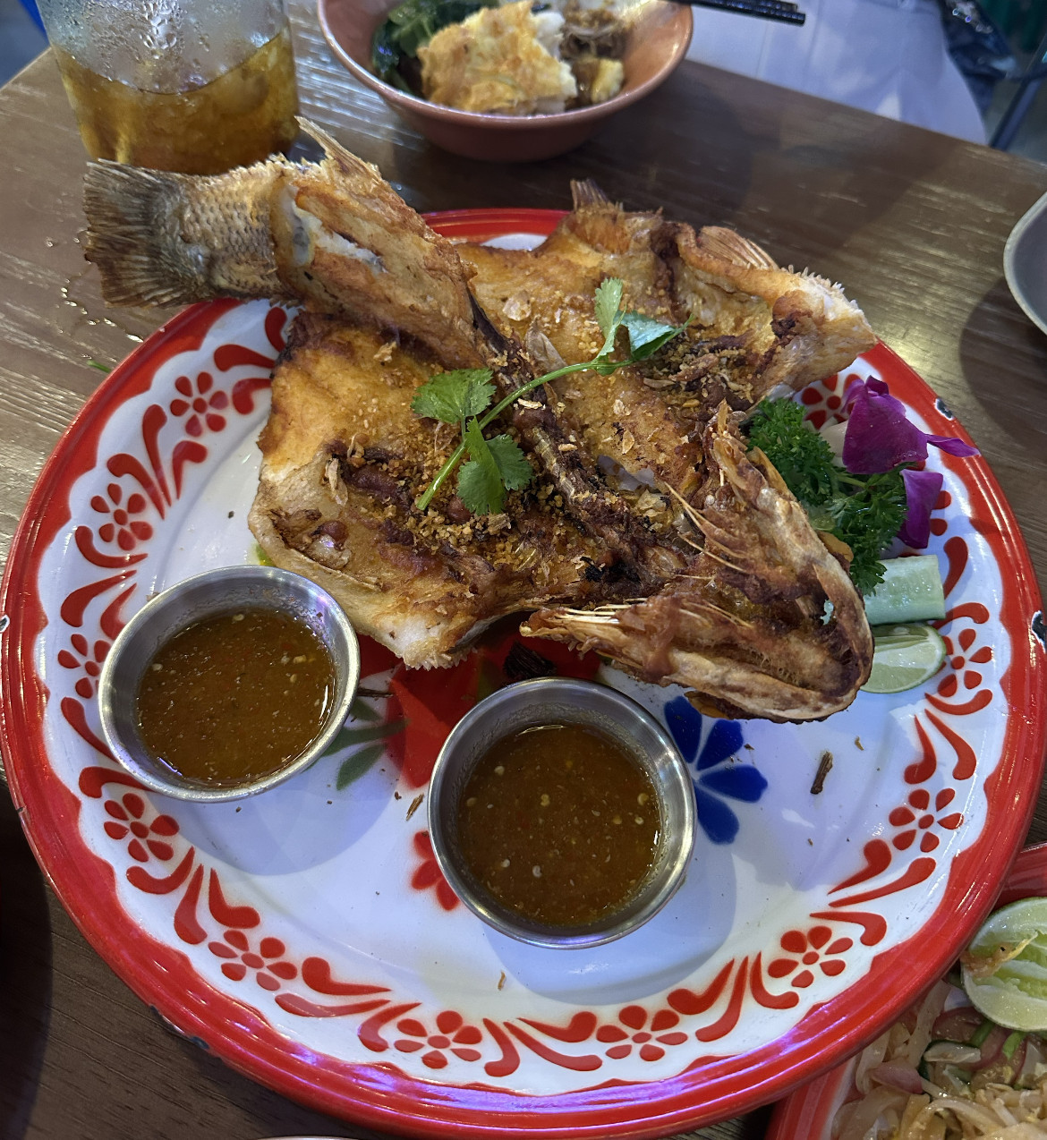 Thai-style deep-fried seabass at Tamarind