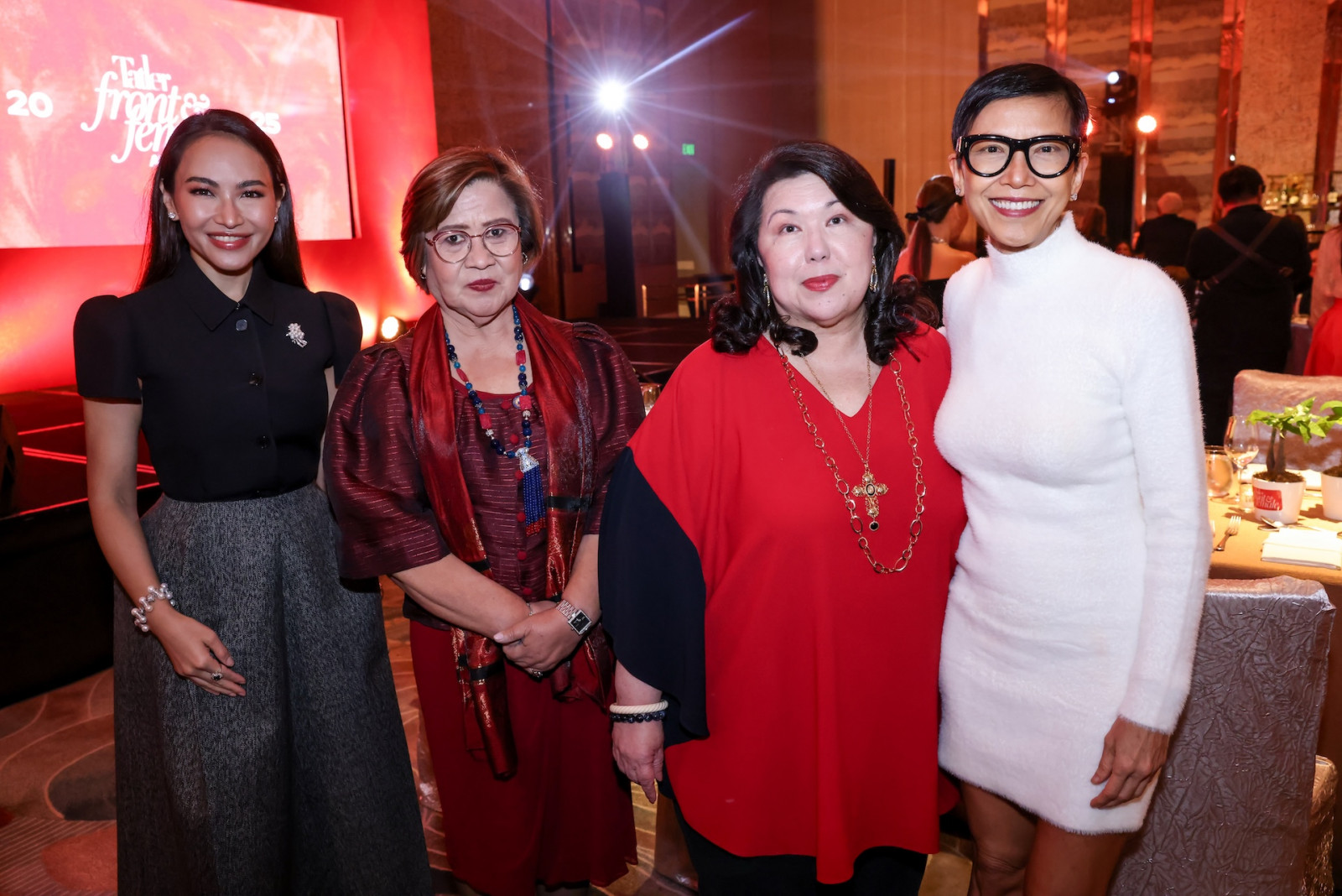 Attorney Emmeline Villar, Representative Leila De Lima, Tatler Philippines' Managing Director Irene Martel Francisco and Felicia Hung Atienza at the Front & Female Awards Philippines 2025