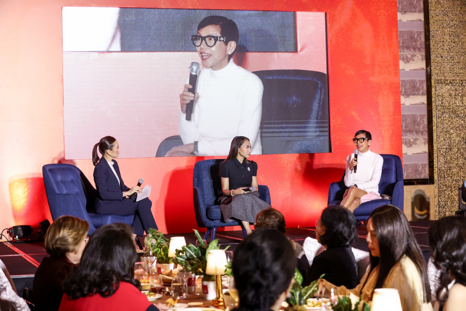 The fireside chat between Attorney Emmeline Villar and Felicia Hung Atienza, moderated by Issa Litton at Front & Female Awards Philippines 2025