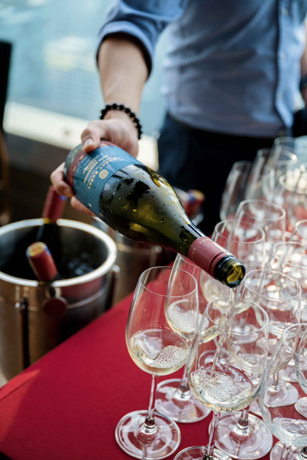 Generous pours of Grant Burge wines await the guests