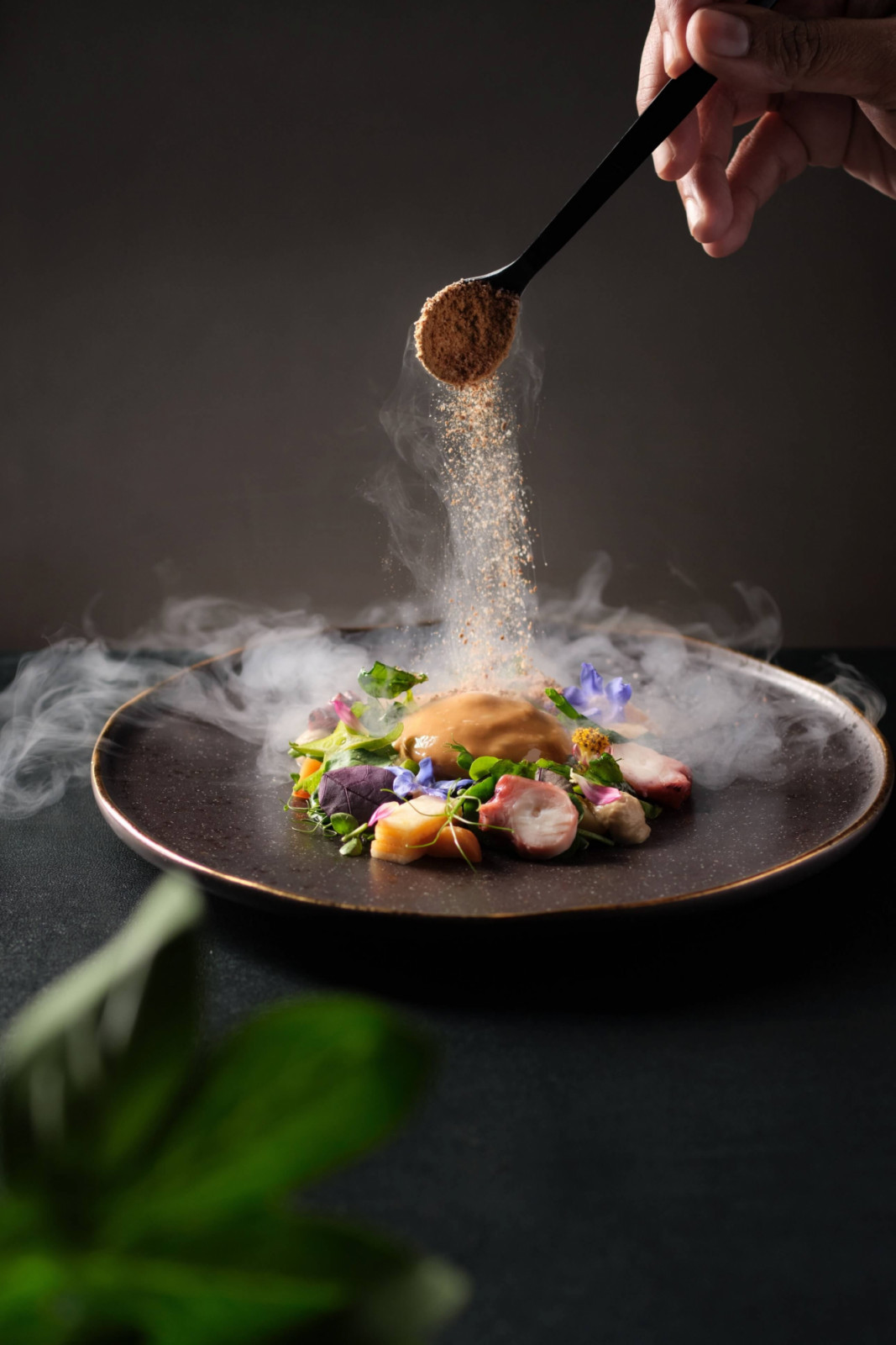 Asokan’s 16-element octopus salad is ironically born from the team’s shared disdain for the traditional cuttlefish and kangkong (Photo: Quenino) Mod-Sin cuisine singapore food