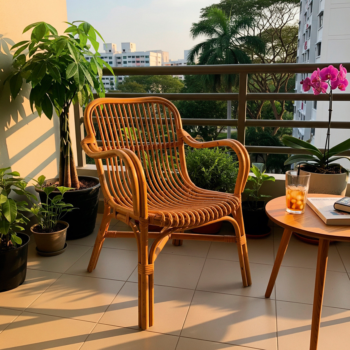 A rattan chair. (Image generated by Gemini)