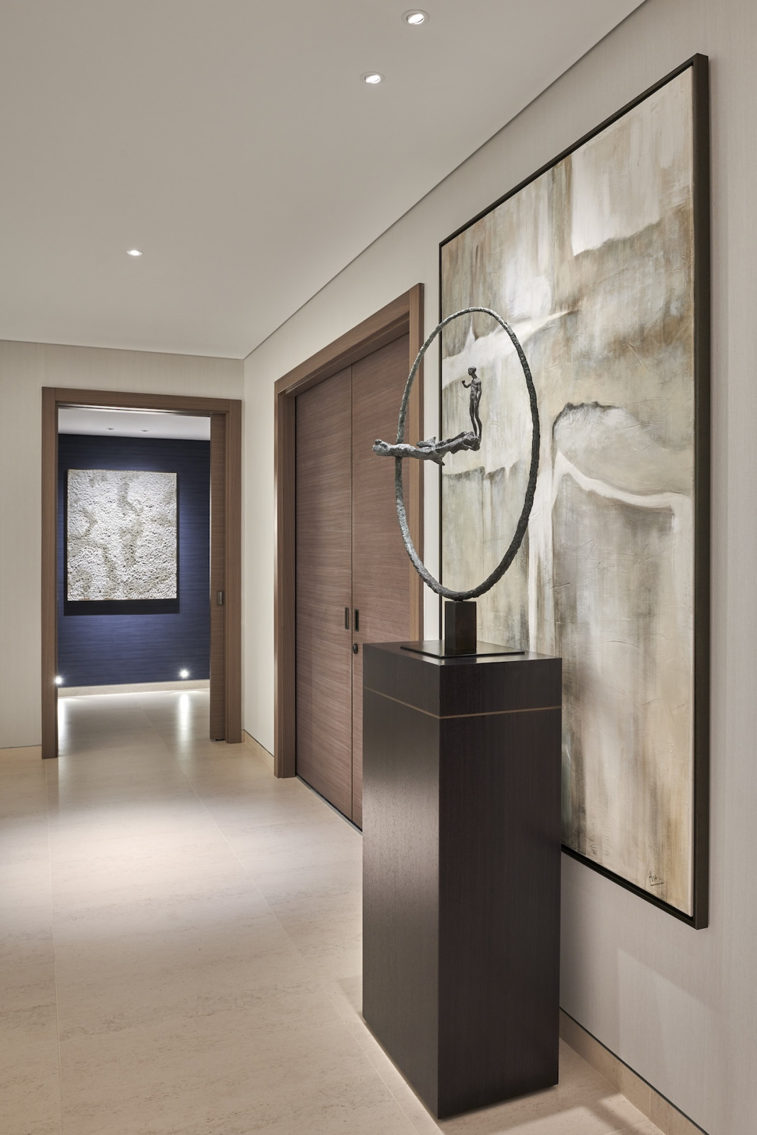 The entryway of this penthouse apartment on Palm Jumeirah Island, Dubai designed by Lumi Interiors