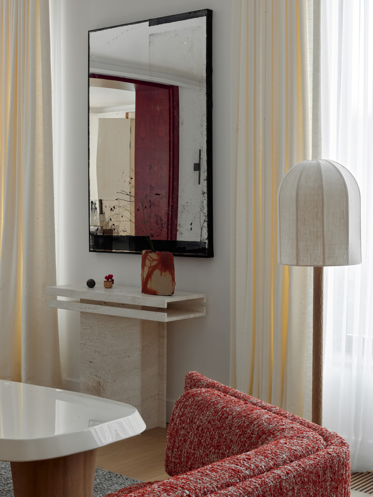 Decorative objects like sculptures and vases span eras