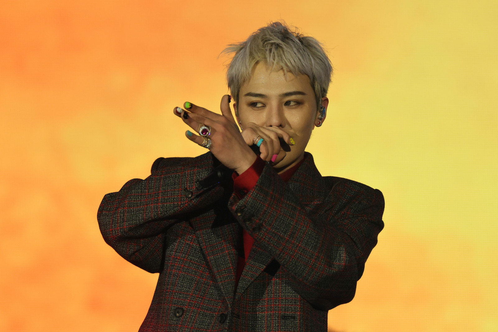 INCHEON, SOUTH KOREA - MAY 04: Kwon Ji-Yong, also known as G-Dragon of K-pop group BIGBANG, performs on stage during the LIV Golf Korea Concert with Coupang Play at Jack Nicklaus GC Korea on May 04, 2025 in Incheon, South Korea. (Photo by Han Myung-Gu/WireImage)
