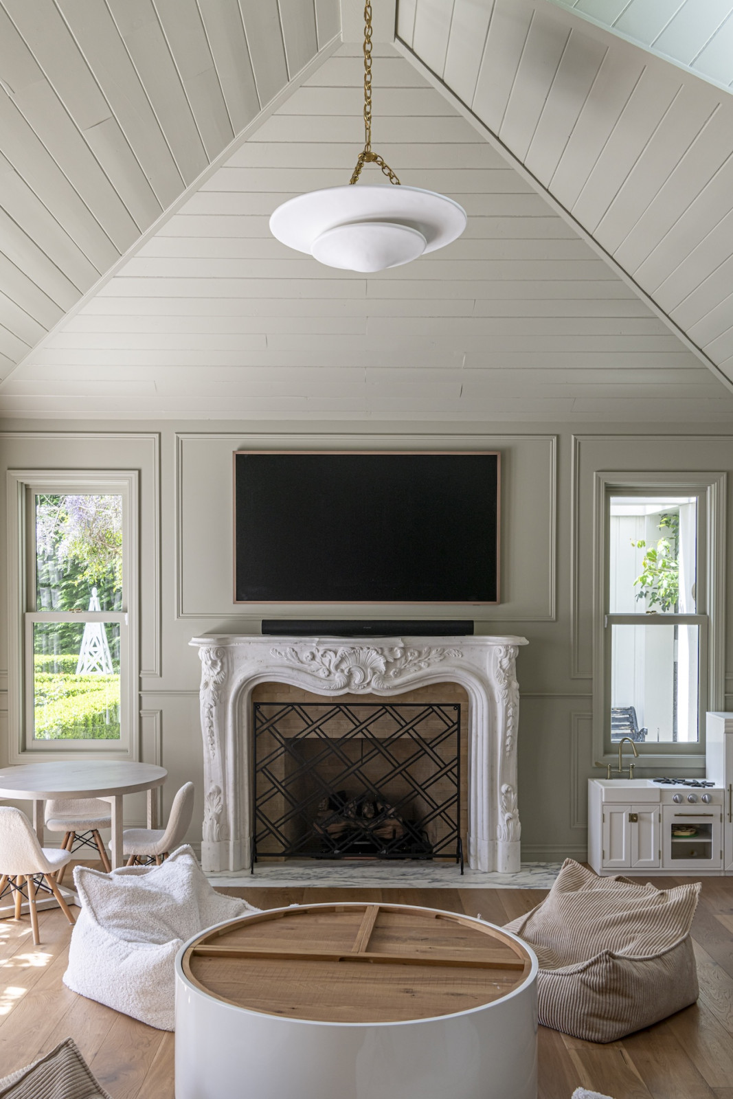 The children's playroom in a restored Victoria, British Columbia home, designed by Lauren Kyle McDavid for NHL player Tyson Barrie