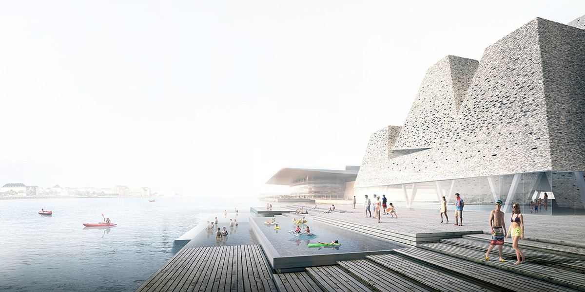 At the edge of Paper Island, the soon-to-open Waterfront Cultural Centre invites Copenhagen residents and visitors alike to discover spaces designed for gathering, wellness and a renewed connection to the city’s iconic waterfront. (Photo: Kengo Kuma & Associates)