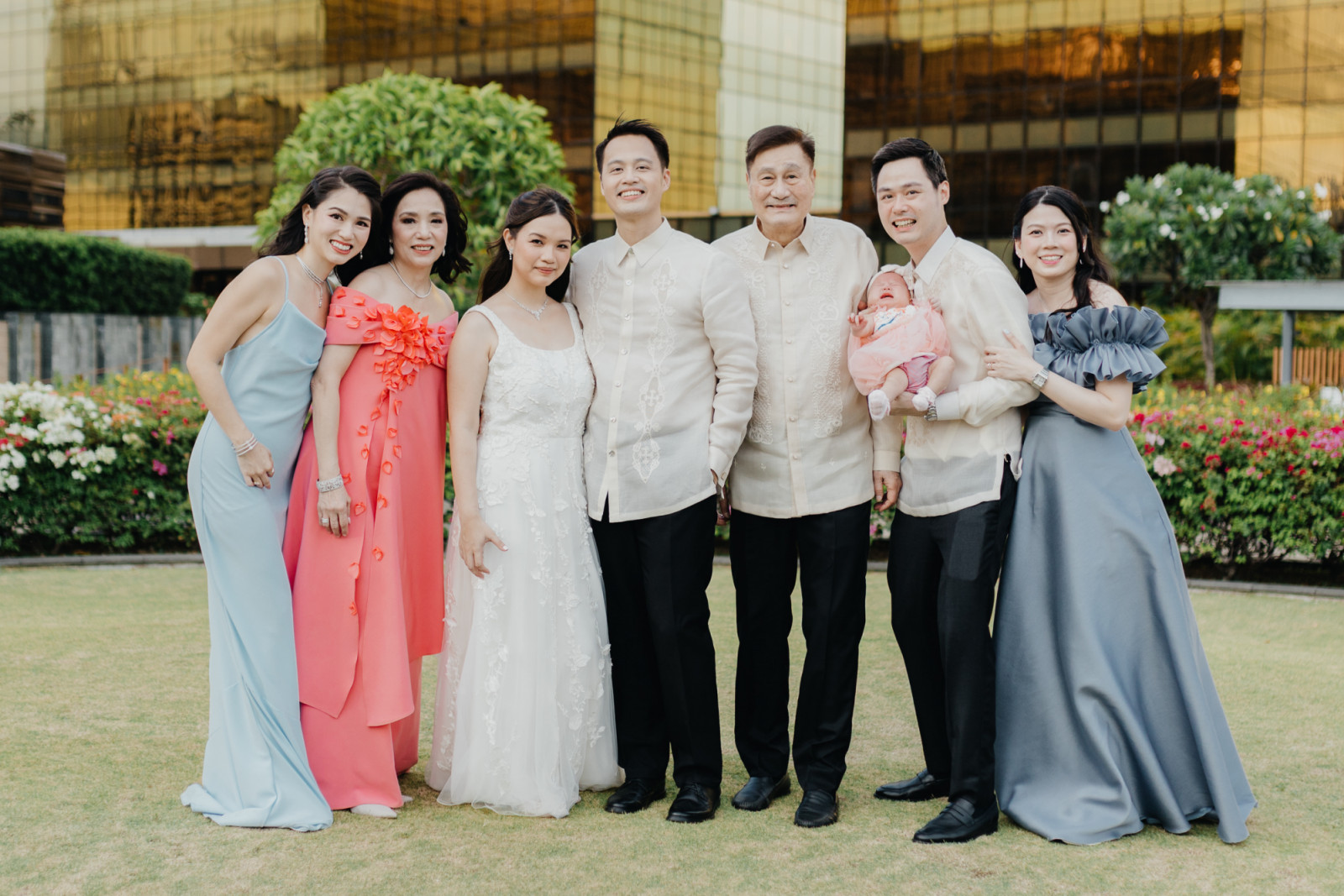The newlyweds with Caitline Esteban, Elaine Esteban, Charles Esteban, Chester Esteban, Rachel Ng Esteban, Chelsea Esteban