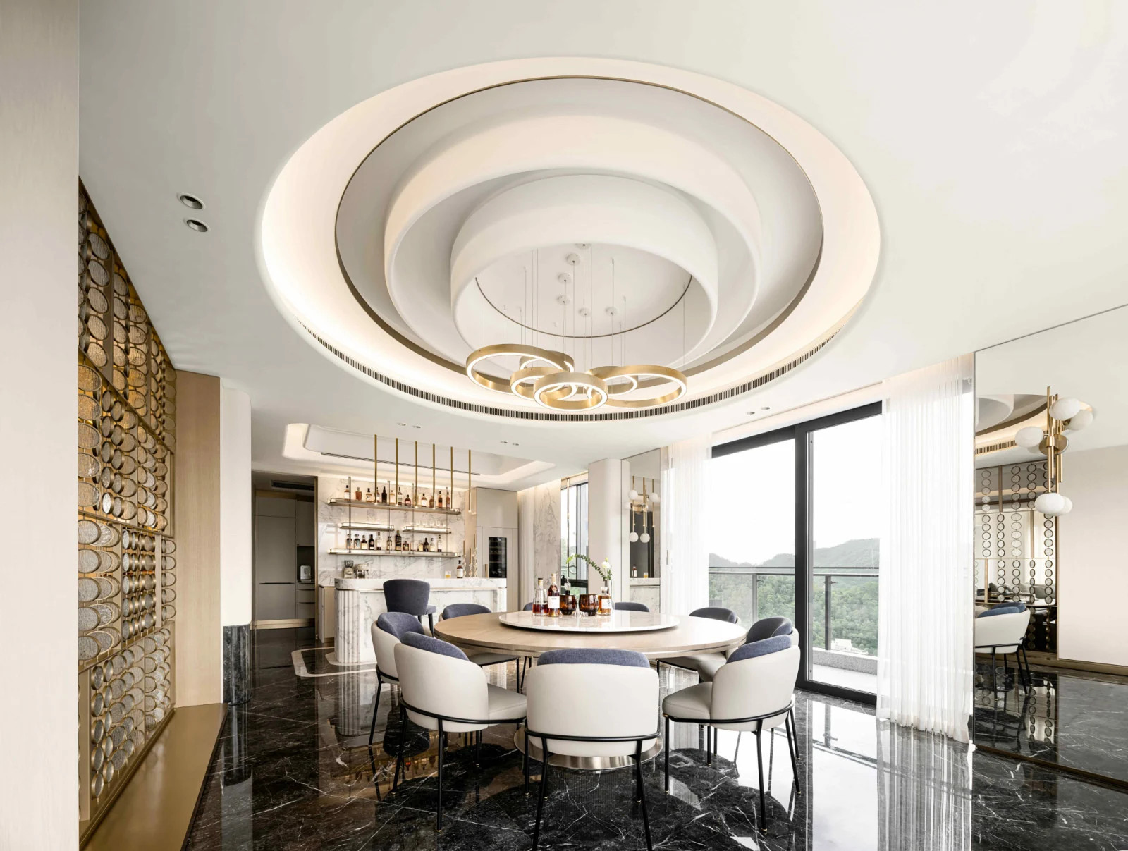 The circular ceiling provides drama and character in a Shenzhen residence by Clement C Studio (Photo: Ricci Wu)