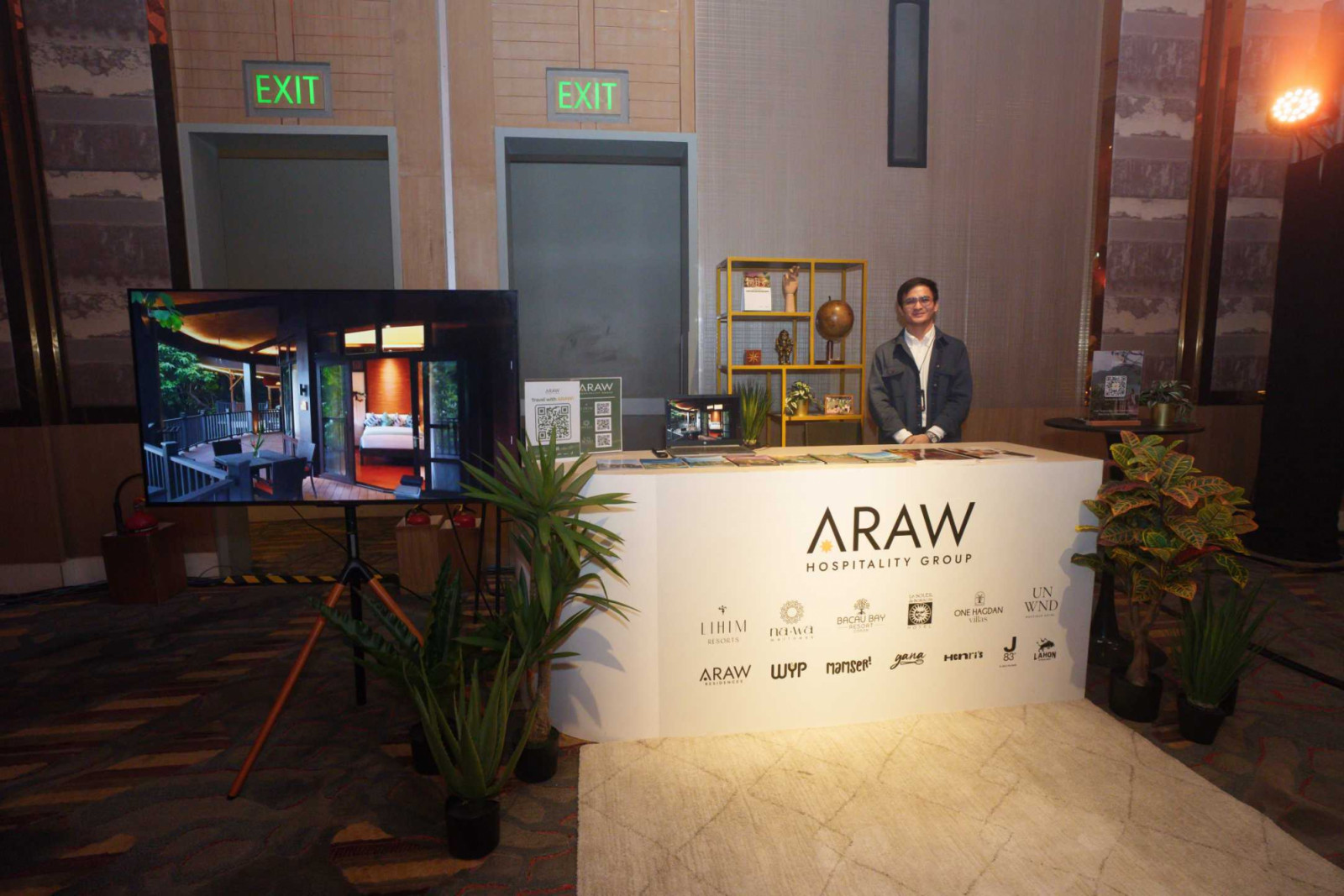 The Araw Hospitality booth at Tatler's luxury travel event, Unparalleled Experiences, held at Shangri-la The Fort