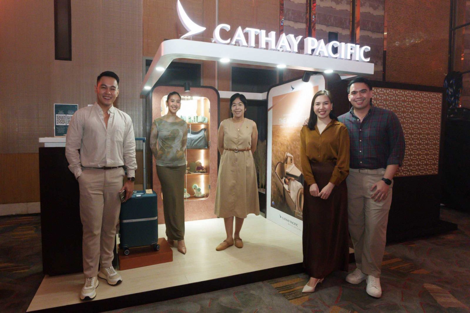 The Cathay Pacific booth at Tatler's luxury travel event, Unparalleled Experiences, held at Shangri-la The Fort