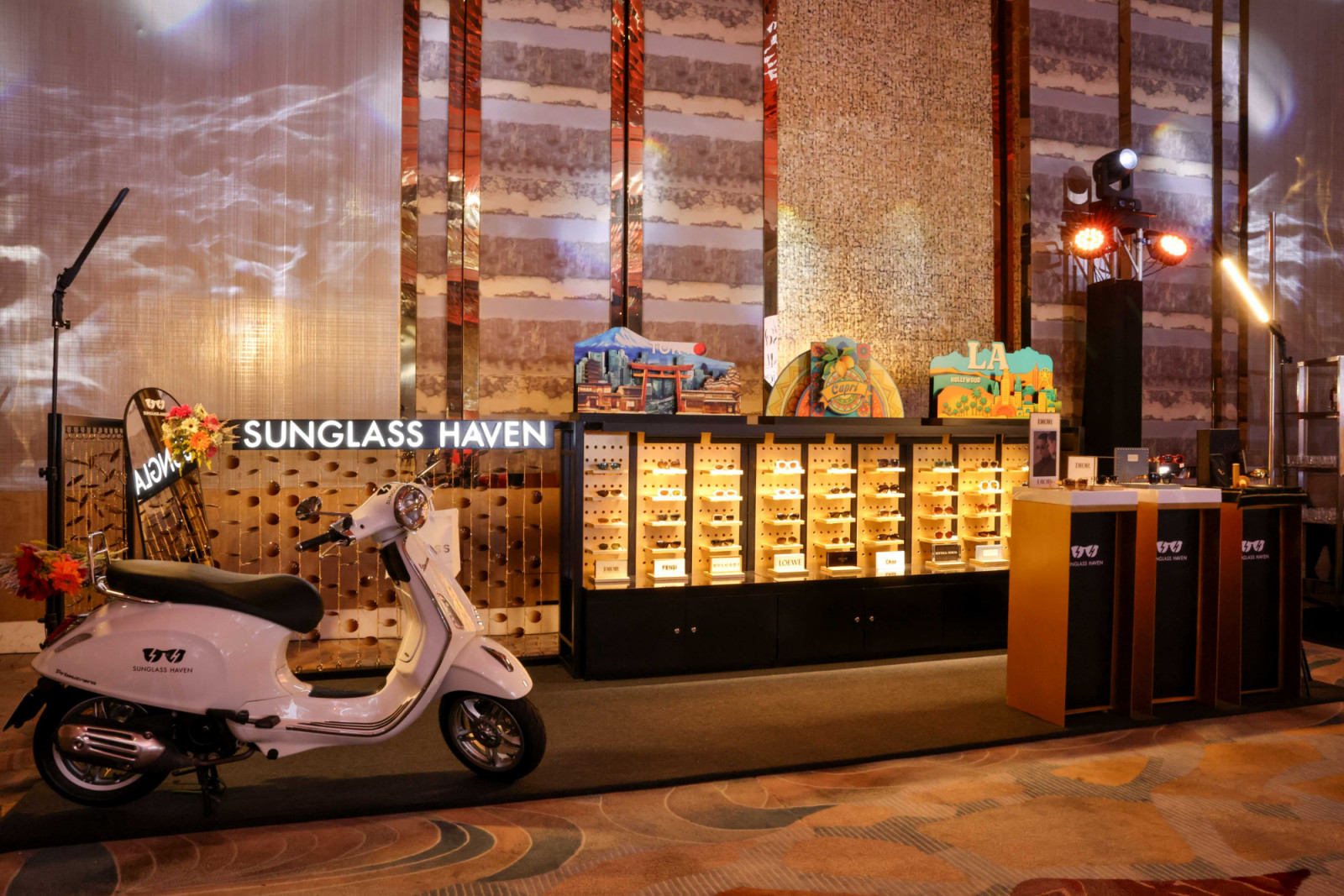 The Sunglass Haven booth at Tatler's luxury travel event, Unparalleled Experiences, held at Shangri-la The Fort