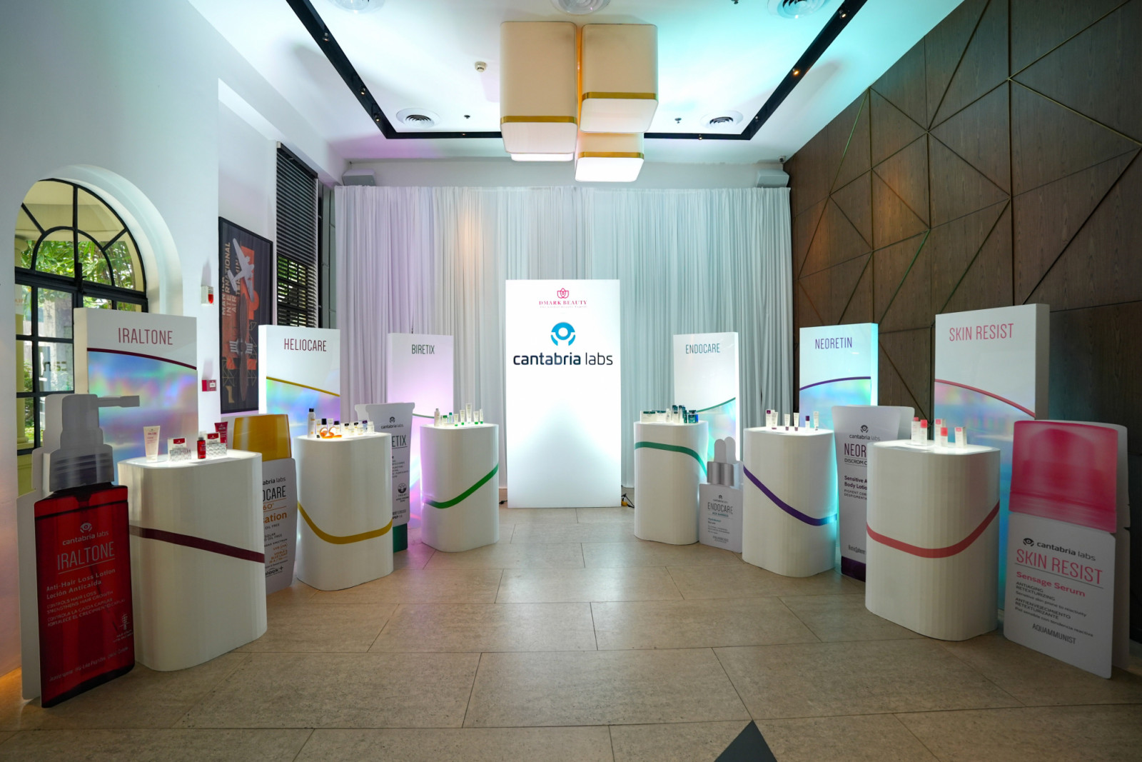 At the event, DMark Beauty showcased six brands from Cantabria Labs: Iraltone, Heliocare, Biretix, Endocare, Neoretin and Skin Resist (Photo: courtesy of DMark Beauty)