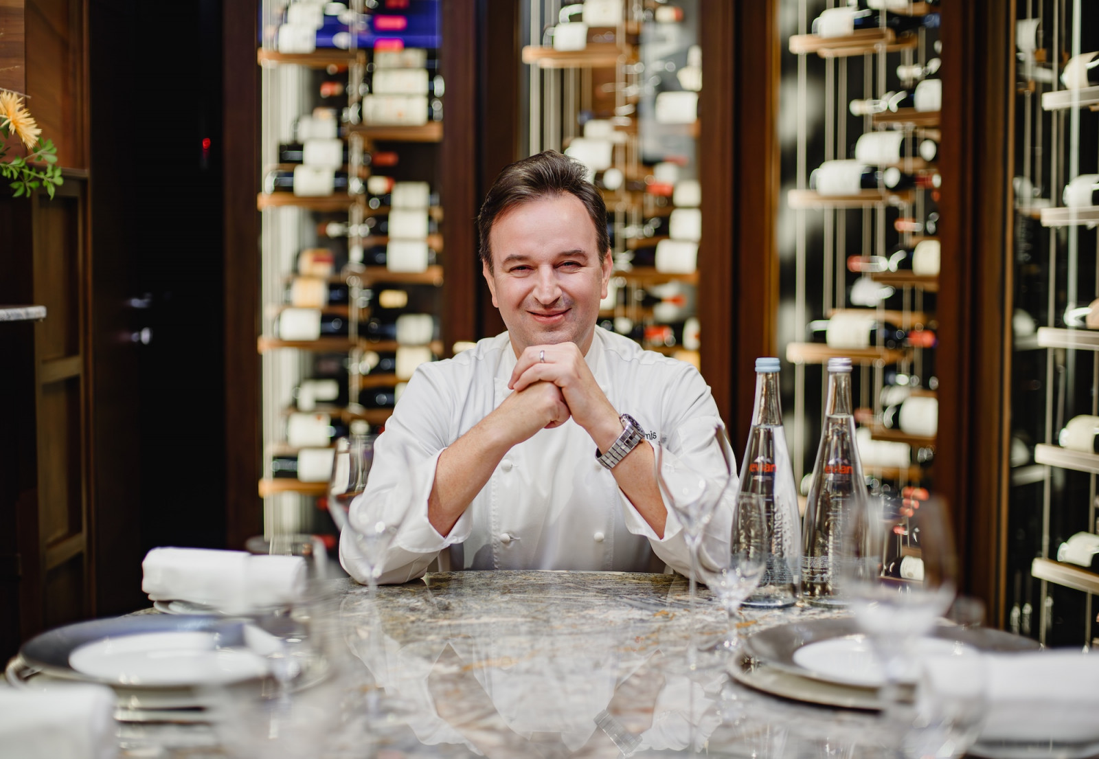 Chef Sebastien Lepinoy of Les Amis (Photo: Evian)