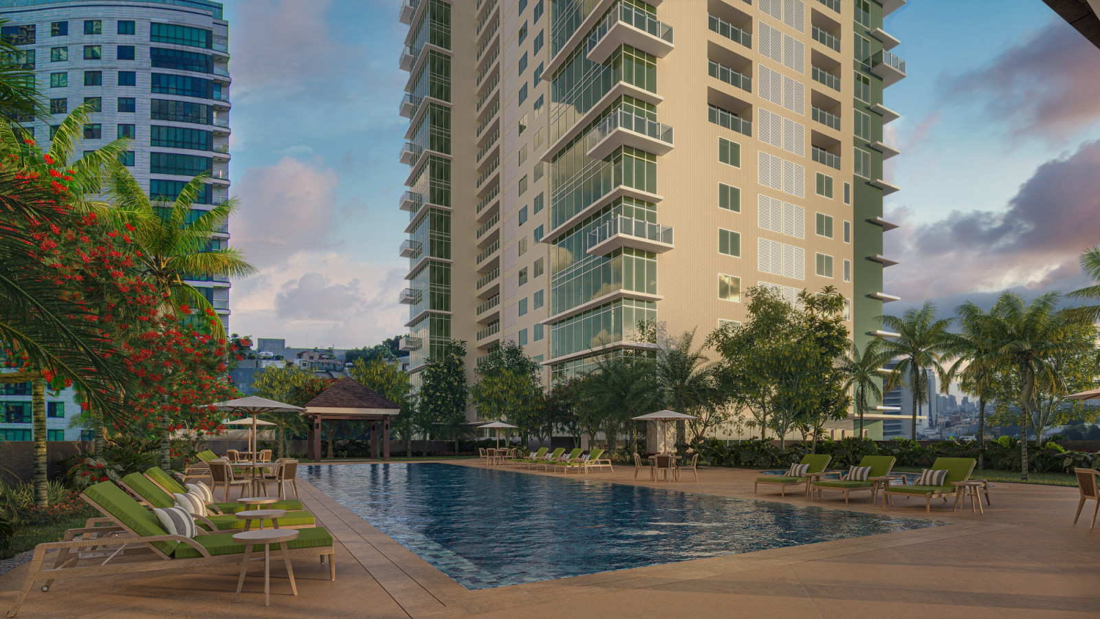 The outdoor pool, a private oasis in the open air (Photo: courtesy of Rockwell)