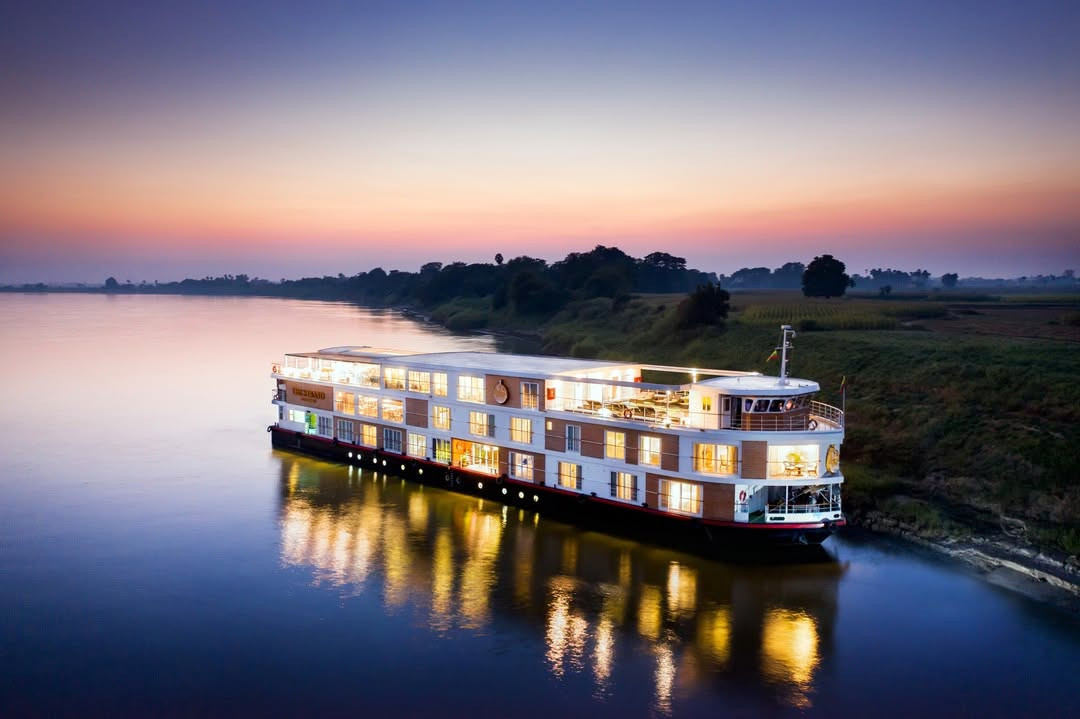 Sail through history along the Irrawaddy River in Myanmar. (Photo: The Strand Cruise / Instagram)