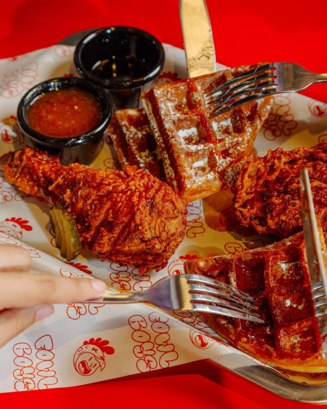 Chicken and waffles at Fowlboys, The Campus Ampang (Photo: Instagram / @fowlboyskl)