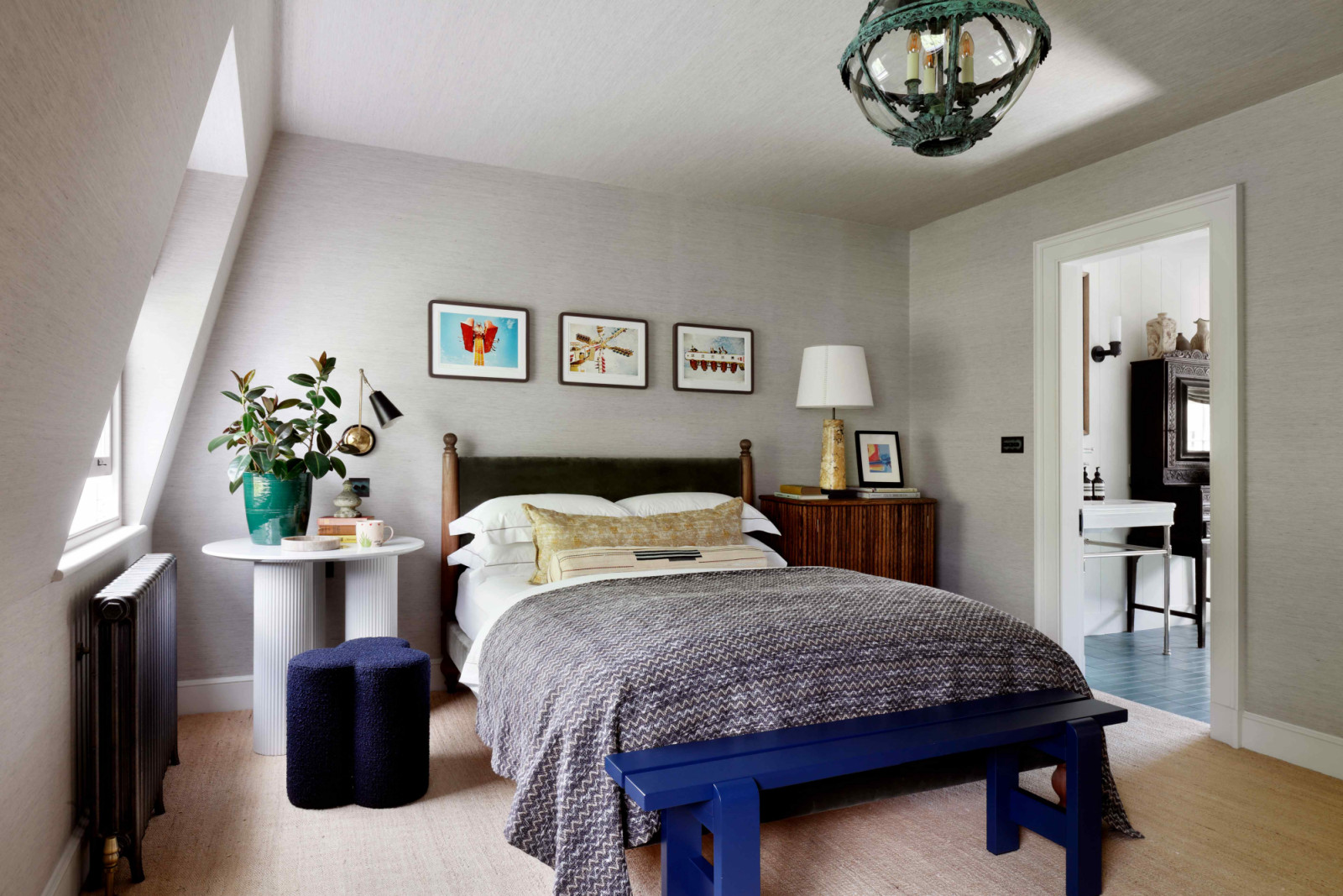 The son’s bedroom exudes comfort and individual style