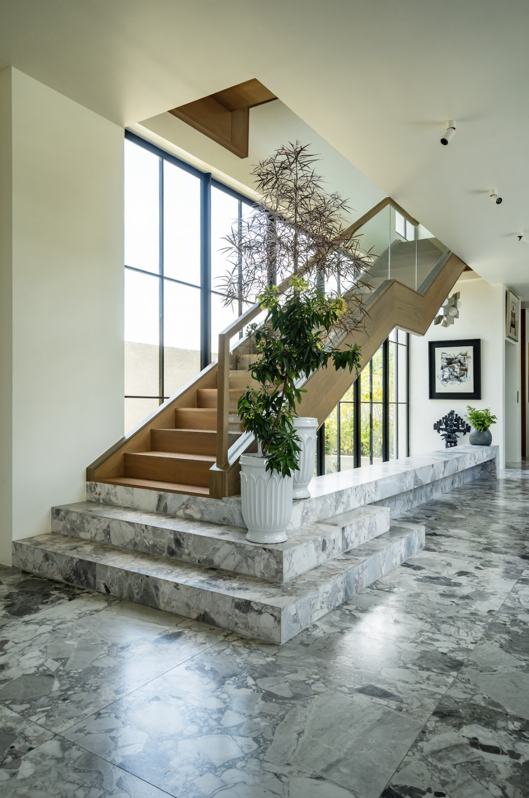 Strong lines feature in the staircase of solid Russian oak
