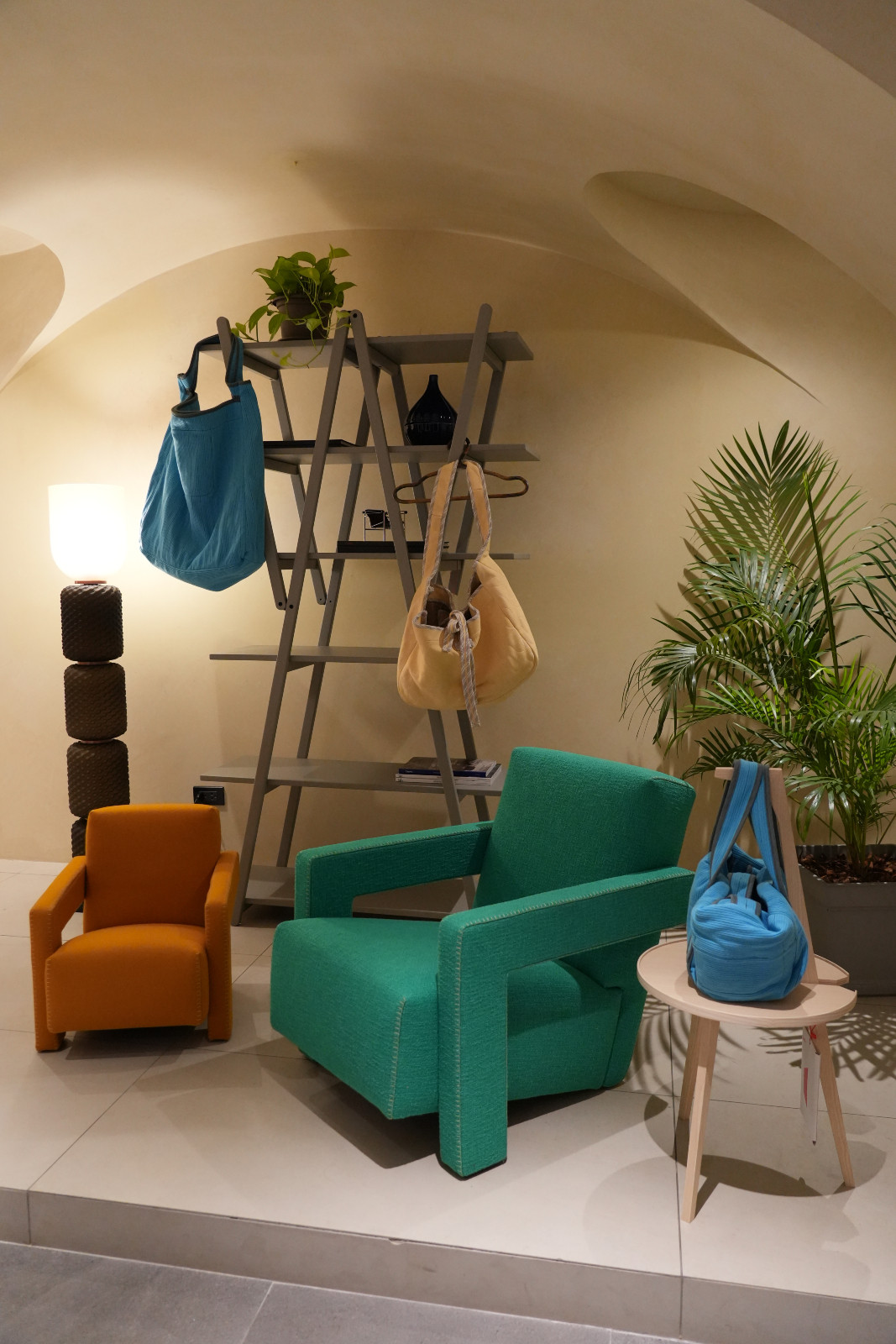 A playful juxtaposition of colours and textures at the Carl Jan Cruz exhibit in the Casa Bella showroom in Makati