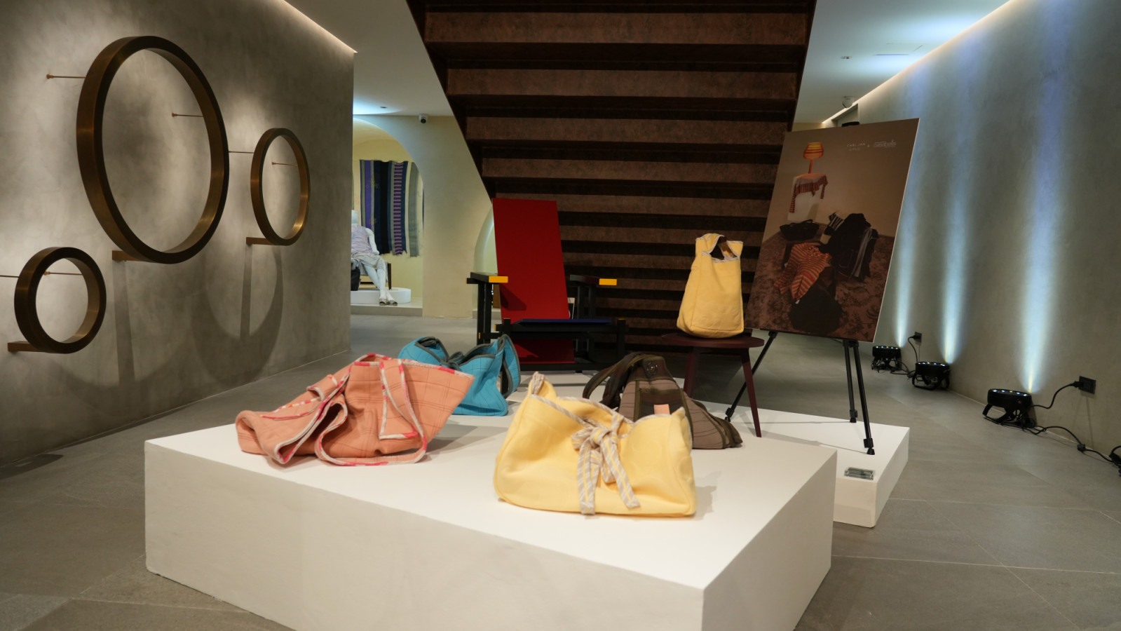 A glimpse of the Carl Jan Cruz bags on display at the Casabella showroom