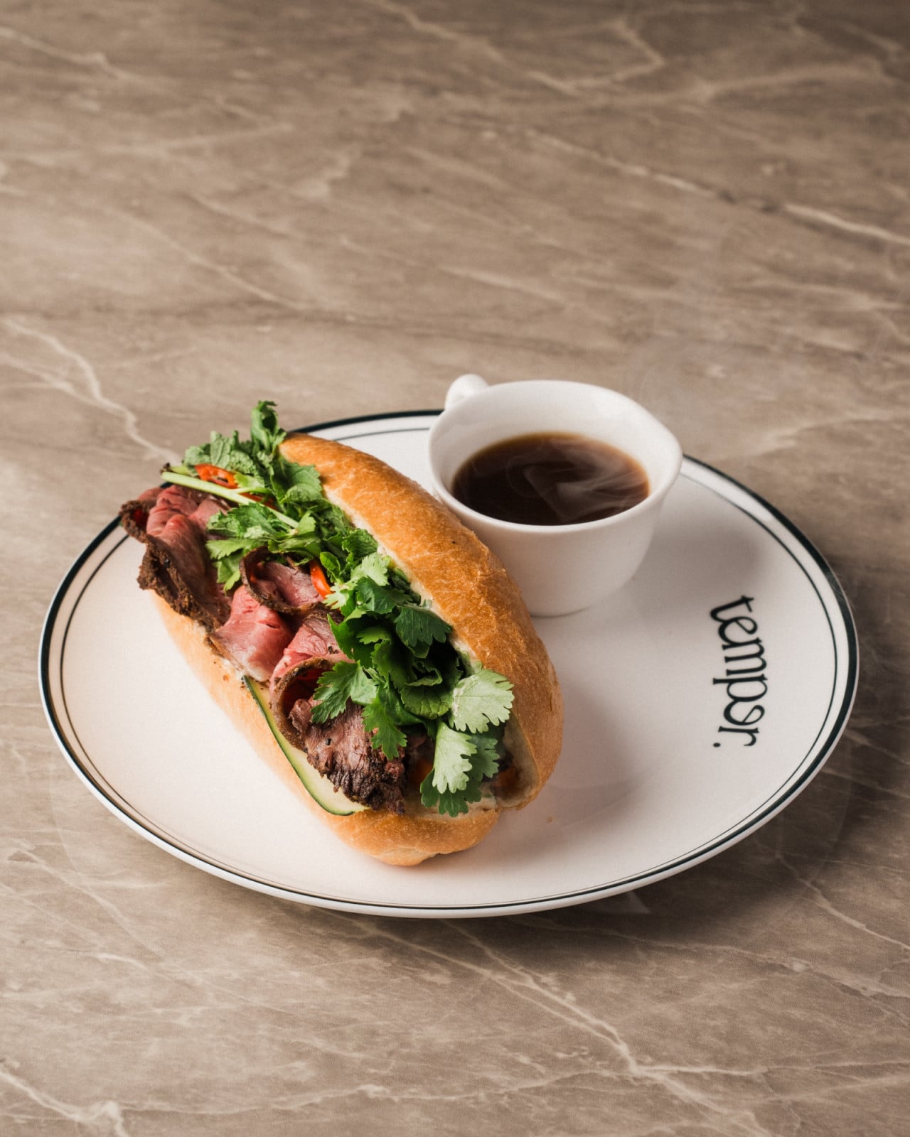 Tajima roast beef French baguette by Nicolas Tam (Photo: Temper) temper tanjong pagar new restaurant wine bar cocktail bar