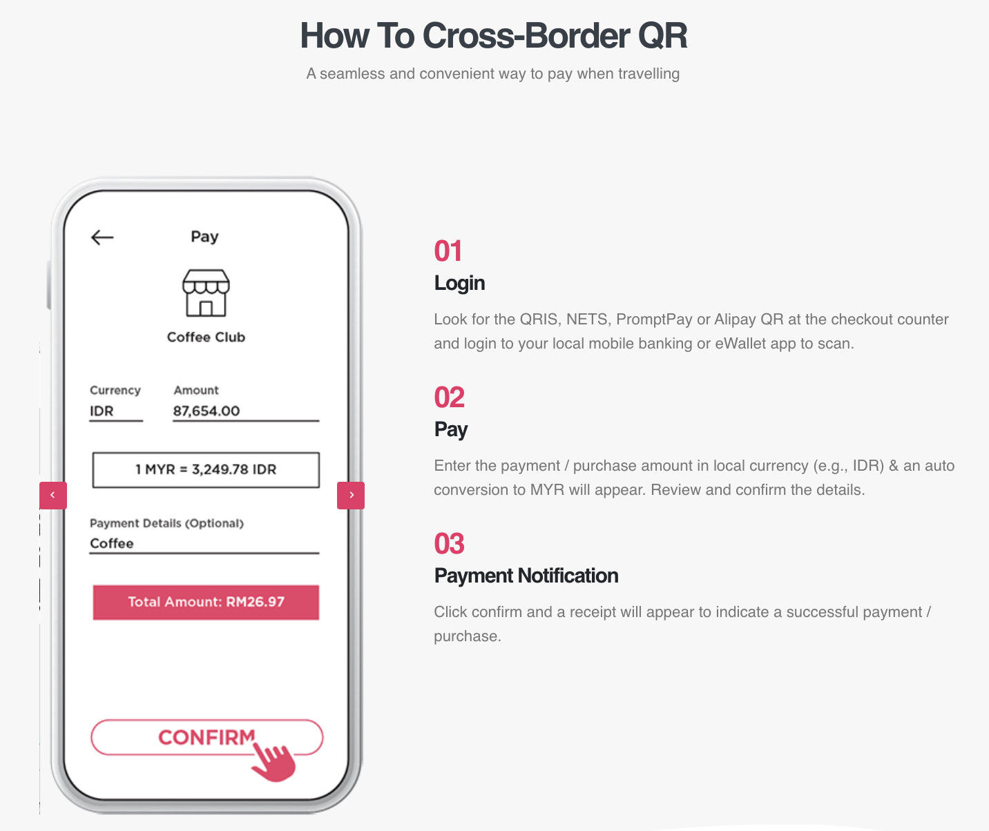 Making payments while travelling overseas is seamless (Photo: DuitNow)