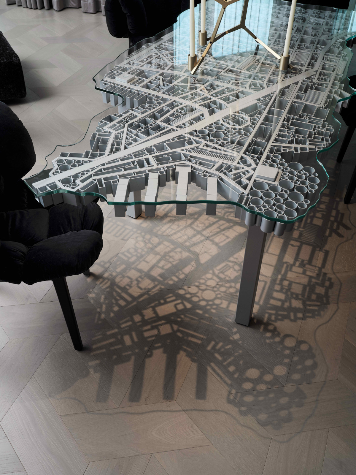 The Edra Baghdad table with a one-off city grid of Sydney