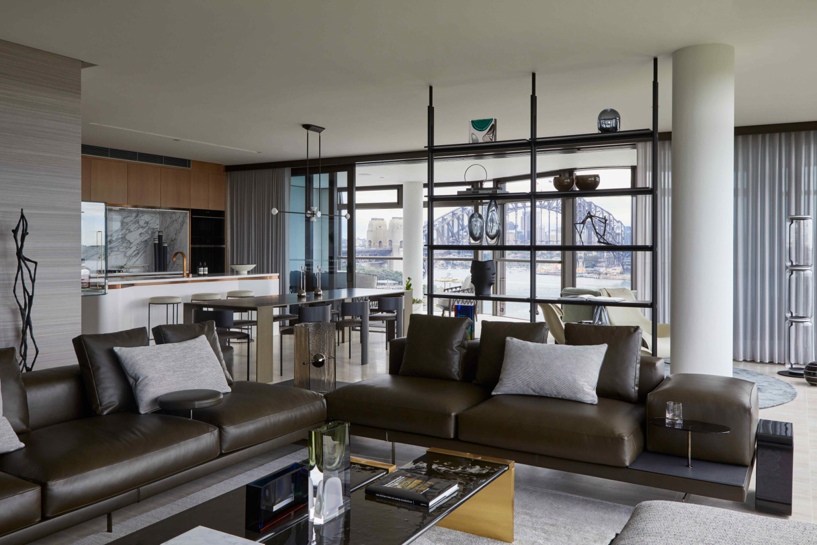 The Opera Residence project features a B&B Italia Dock low sofa and B&B Italia Jack shelving unit