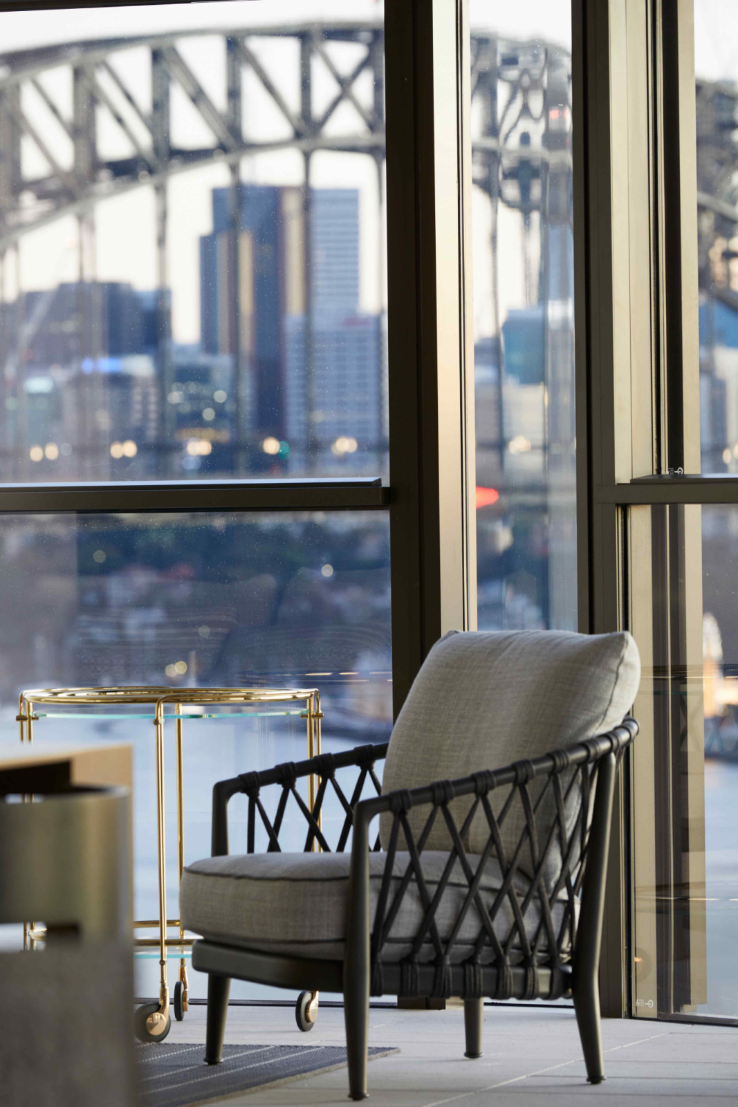 Darling Harbour provides a perfect backdrop to the Erica armchair by B&B Italia