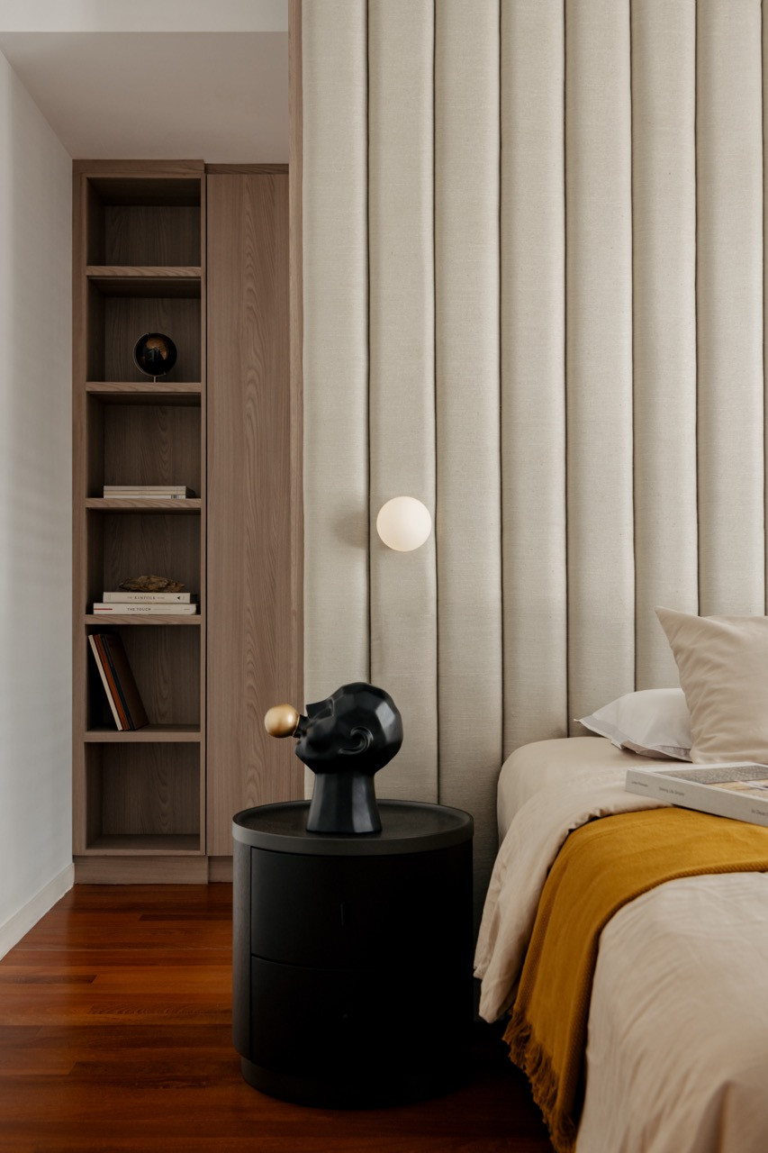 Bedrooms balances playfulness with sophistication, featuring the same material palette that unifies the entire compound