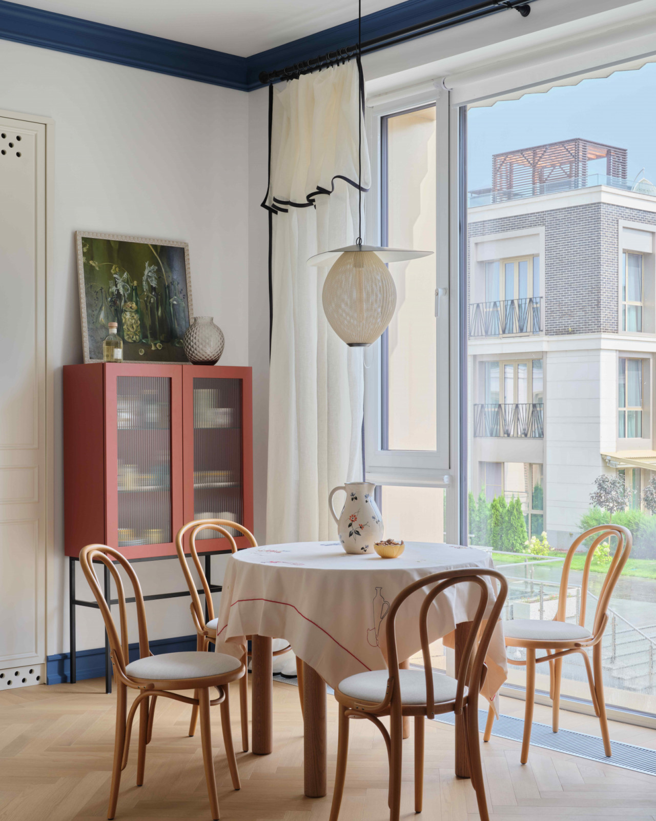 The perfect space to look out at the morning fog during breakfast
