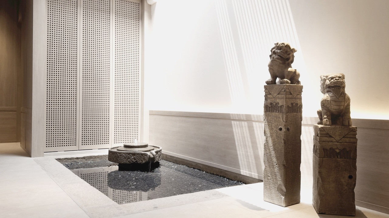 Oversized rice grinders repurposed as water fountains pay homage to Chan’s memories of the communal kitchen activities