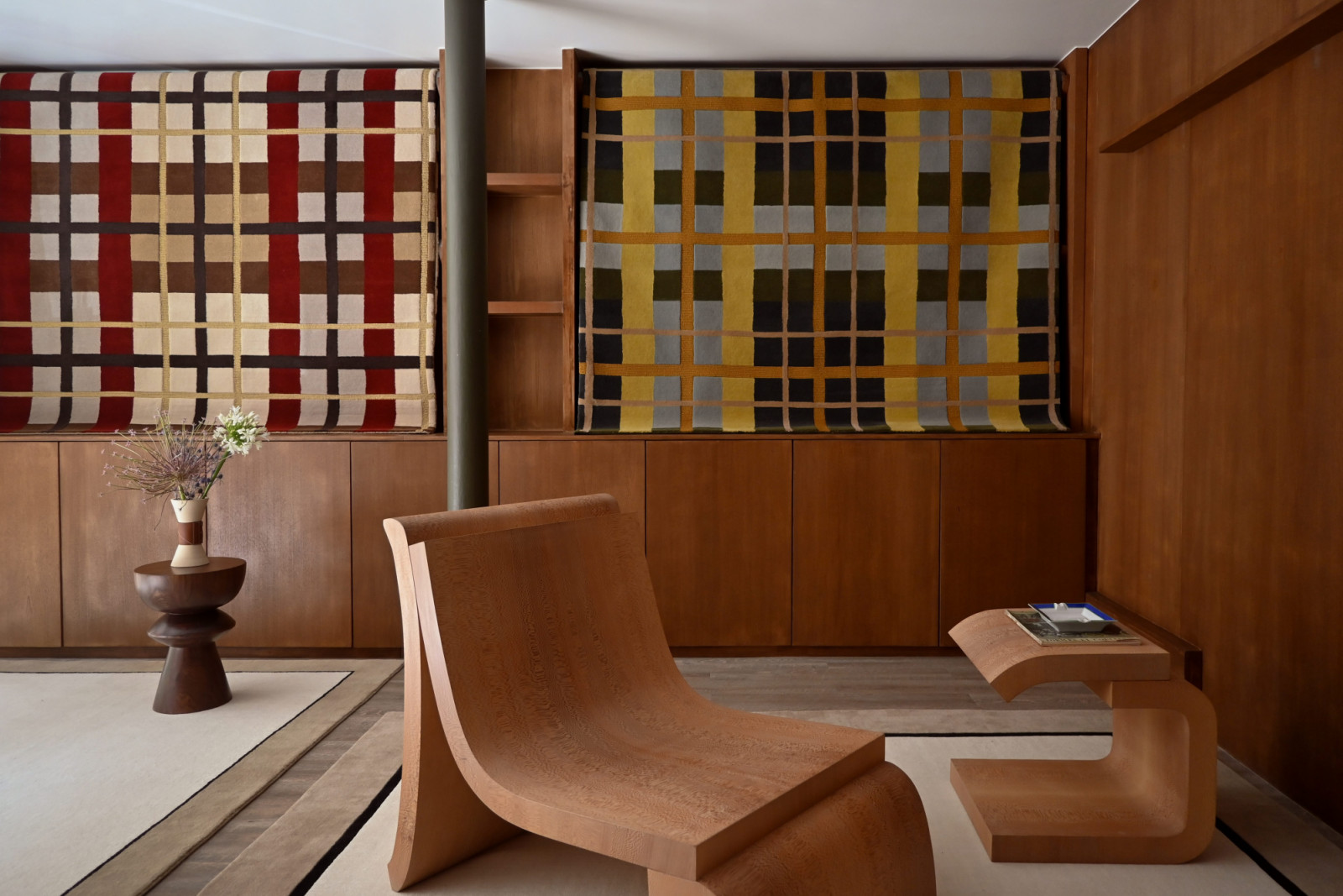 Tartan rugs by Sibylle de Tavernost, one of Tatler's furniture picks for the month