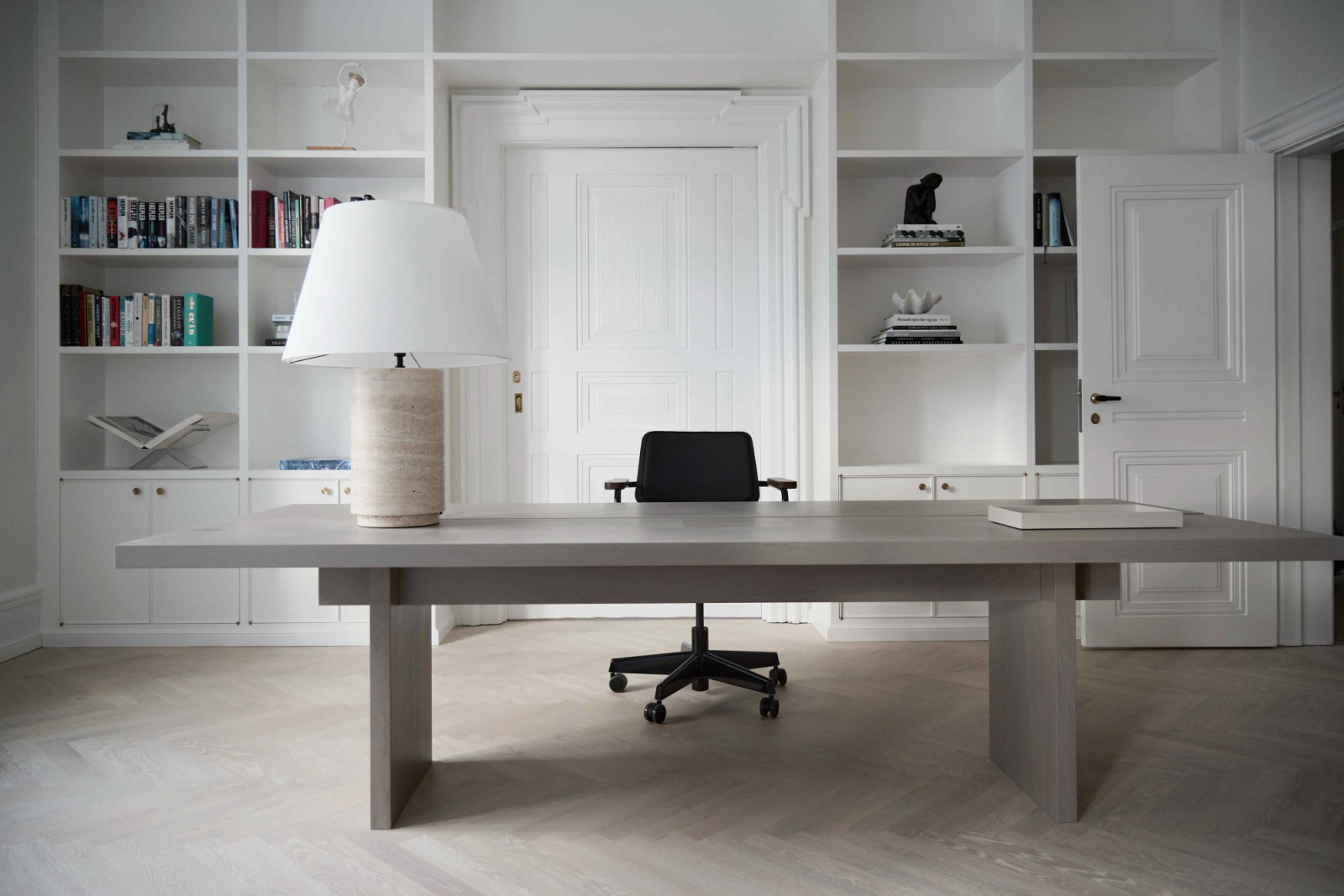 Malte Gormsen’s handcrafted desk perfectly proportioned for two in the study room