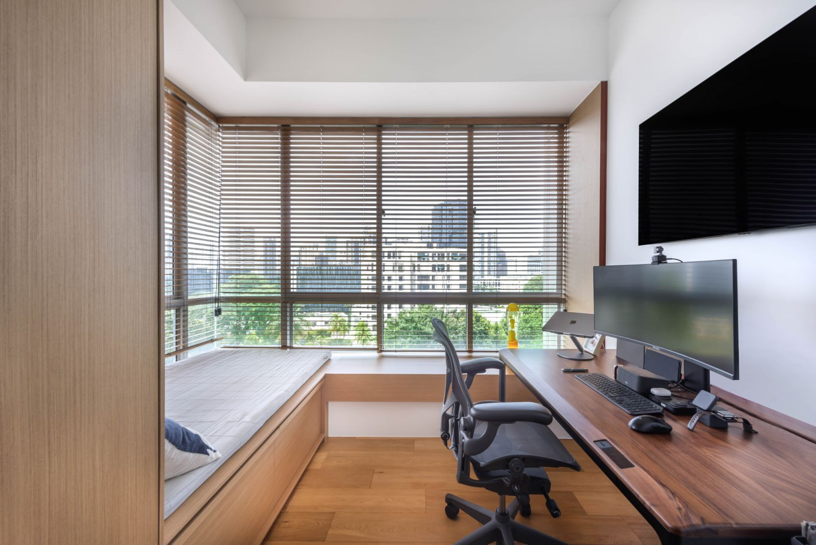 This bedroom was converted into a tranquil study