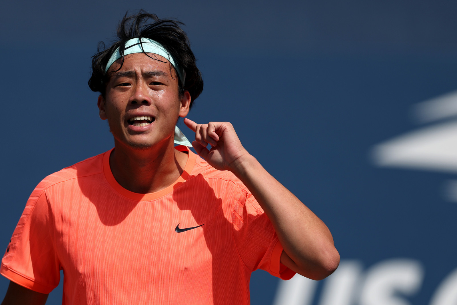 NEW YORK, NEW YORK - AUGUST 28: Chak Lam Coleman Wong of Hong Kong reacts against Adam Walton of Australia during their Men's Singles Second Round match on Day Five of the 2025 US Open at USTA Billie Jean King National Tennis Center on August 28, 2025 in the Flushing neighborhood of the Queens borough of New York City. (Photo by Al Bello/Getty Images)