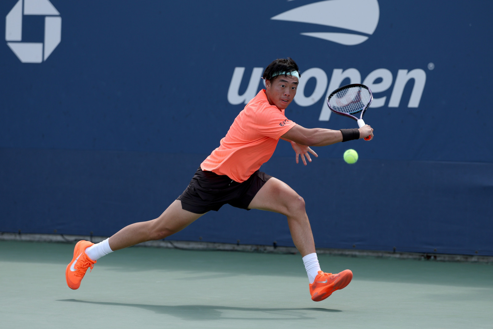 NEW YORK, NEW YORK - AUGUST 28: Chak Lam Coleman Wong of Hong Kong returns a shot against Adam Walton of Australia during their Men's Singles Second Round match on Day Five of the 2025 US Open at USTA Billie Jean King National Tennis Center on August 28, 2025 in the Flushing neighborhood of the Queens borough of New York City. (Photo by Al Bello/Getty Images)