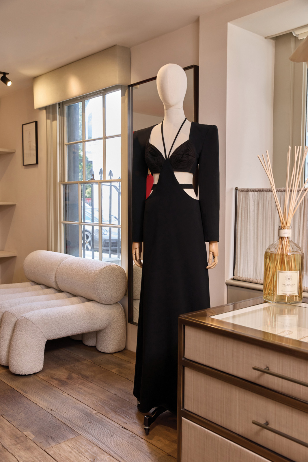 A dress by Violante Nessi next to a large Dr Vranjes diffuser
