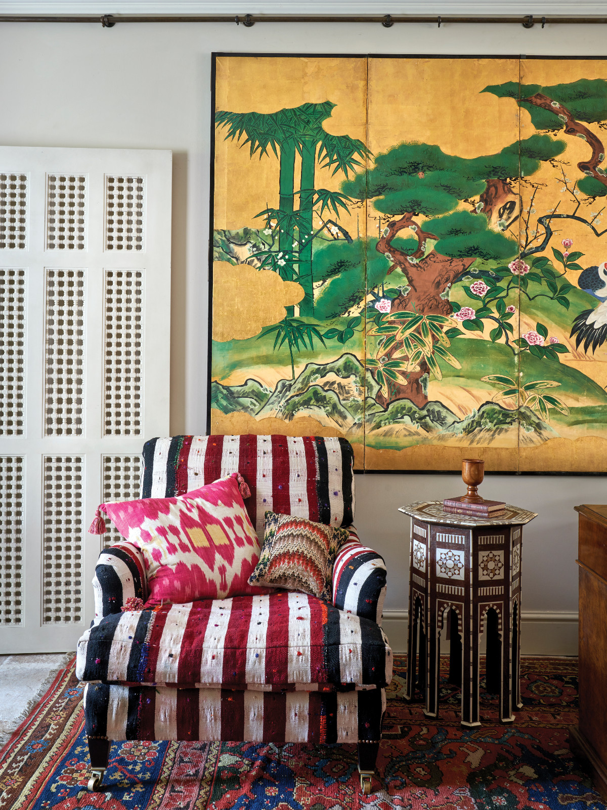 An interior shot of Robert Kime’s showroom on Ebury Street in London, England