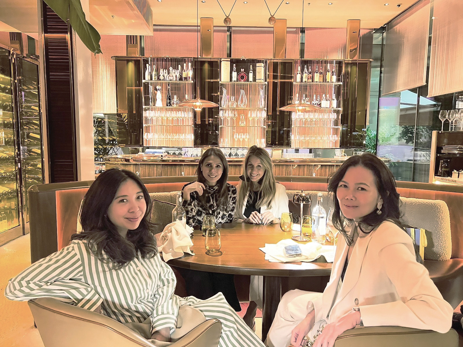 Valentina Knapp-Voith, Janthina Fong, Julie Boschi and Jet Acuzar at ABC Kitchens in London, England