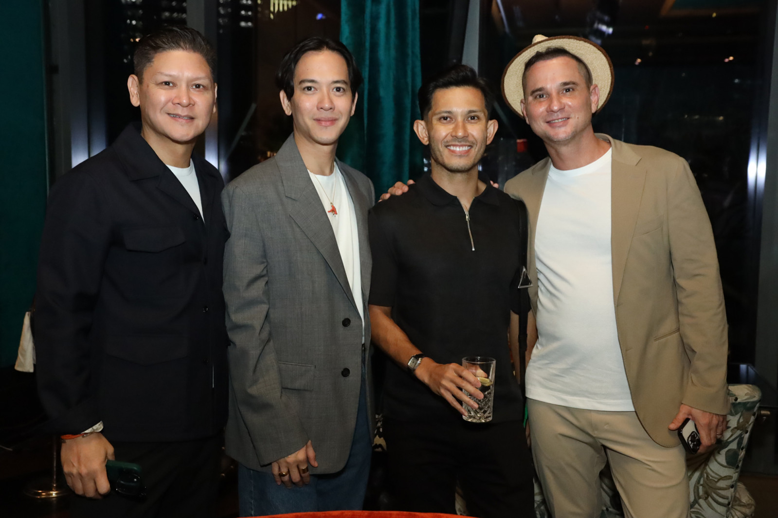 Anton San Diego, Nix Alañon, Dr Rafael Fortus and Ludovic Branellec at Heussaff's 40th birthday