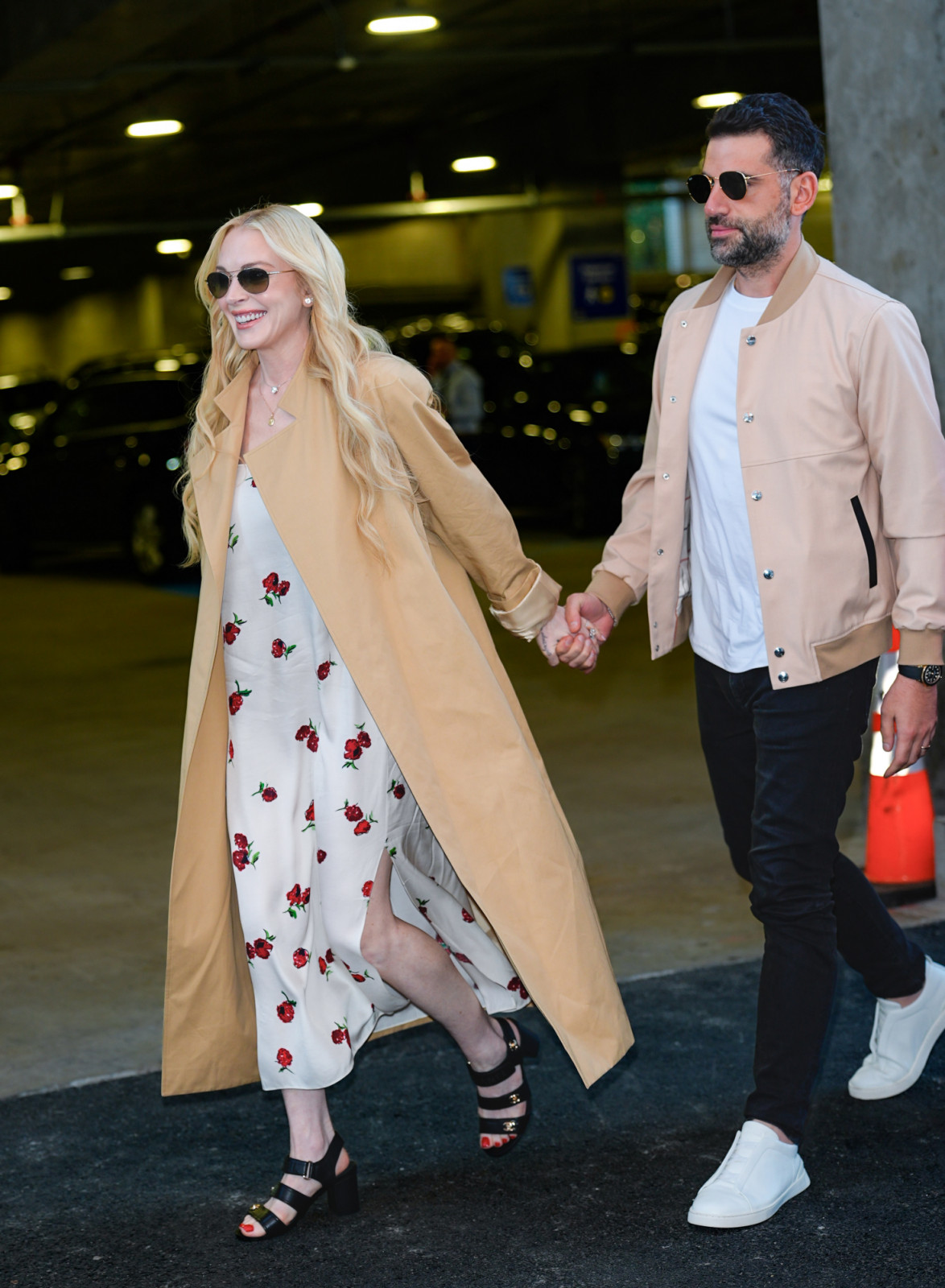 NEW YORK, NY - AUGUST 31: Lindsay Lohan and Bader Shammas are seen at Day 8 of the 2025 US Open Tennis Championships at USTA Billie Jean King National Tennis Center on August 31, 2025 in Flushing Meadows, Queens, New York City. (Photo by XNY/Star Max/GC Images)